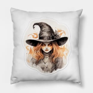 Witch in hat Pillow