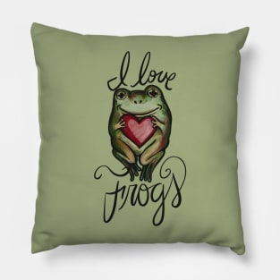 I Love Frogs Pillow