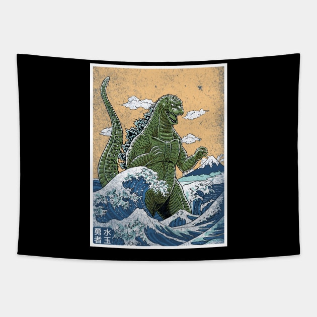 king off monsters from kanagawa Tapestry by polkadothero