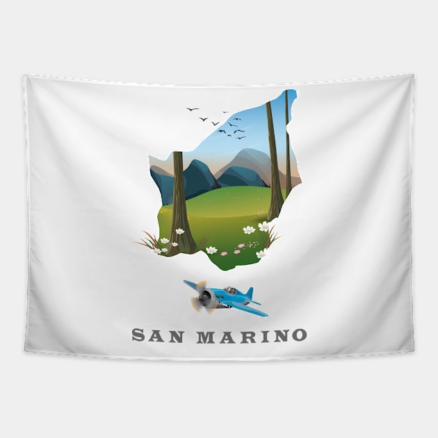 San Marino Map Tapestry by nickemporium1