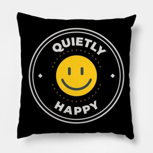 Quietly happy round logo Pillow