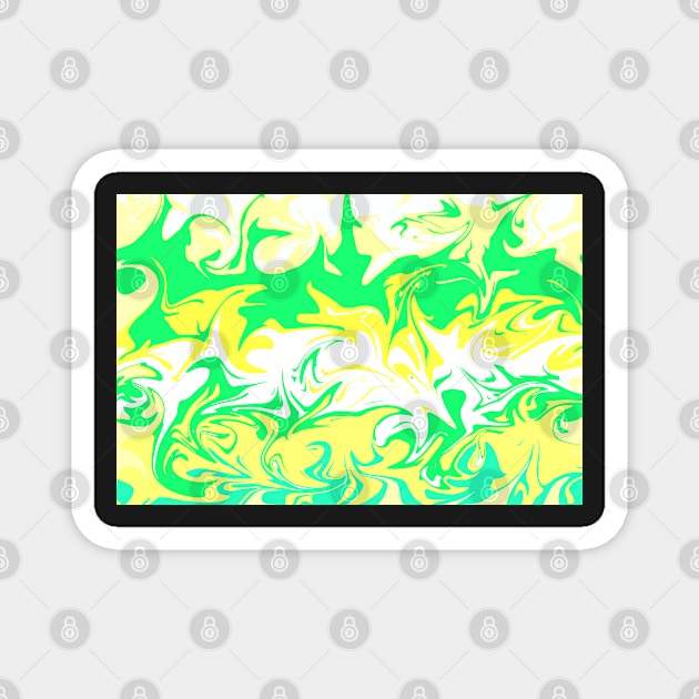 The hurricane, color storm in green, white and yellow Magnet by KINKDesign