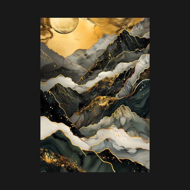 Abstract Mountain Sunset by Nenok