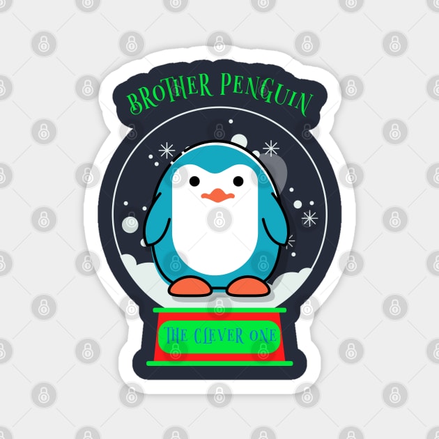 Brother Penguin Matching Christmas Penguin Family Magnet by Feminist Foodie