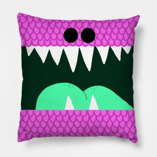 Pink Scales Monster Mouth Pillow