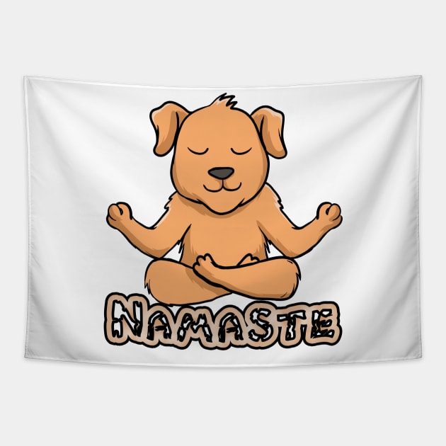 namaste dog yoga Tapestry by aboss