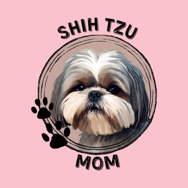 Shih Tzu Dog Mom Dog Breed Portrait by PoliticalBabes