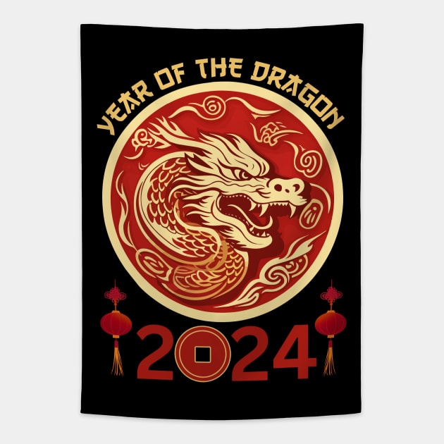 Chinese lunar Year 2024 Year Of The Dragon 2024 Tapestry by Danemilin