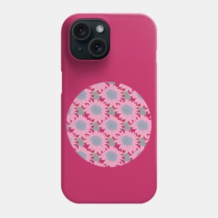 Mothers Day Pink Daisy Gerbera Floral Pattern Circle Phone Case