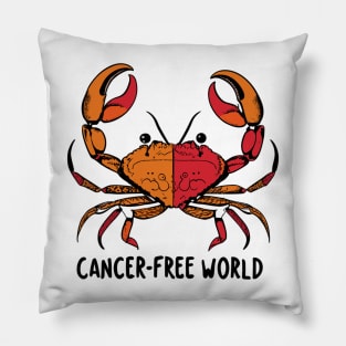 "Cancer-Free World" design Pillow