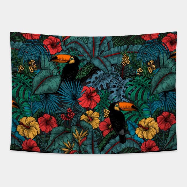 Toucan garden Tapestry by katerinamk