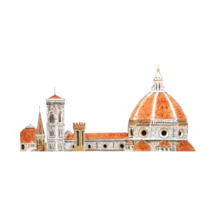 Italy Florence Cathedral Duomo watercolor painting T-Shirt