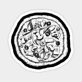 Detailed Drawing of Pizza Pie Magnet