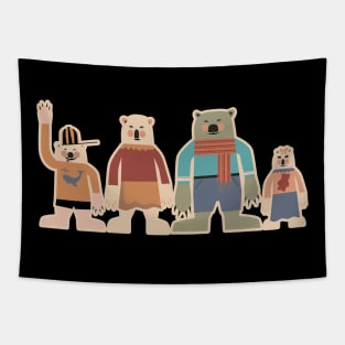 Cute Christmas Postcards - cute Christmas shirt - cute bear family Tapestry