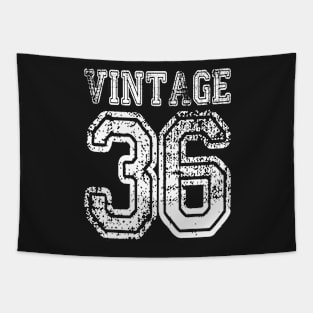 Vintage 36 2036 1936 T-shirt Birthday Gift Age Year Old Boy Girl Cute Funny Man Woman Jersey Style Tapestry