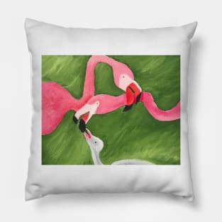 Flamingo Family Pillow