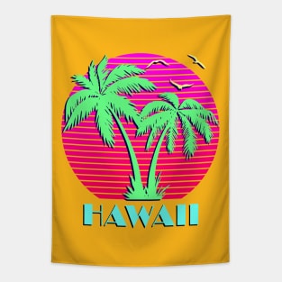 Hawaii Palm Trees Sunset Tapestry