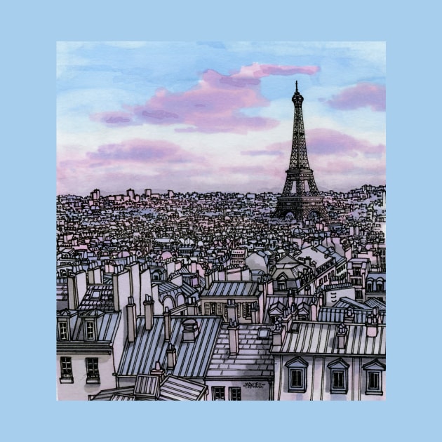 Paris in Purple by maxwellillustration