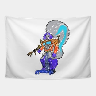 Robot Squirrel Leader Tapestry