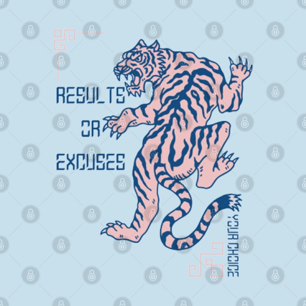 Results Or Excuses, Your Choice ,Pink Tiger by KoumlisArt