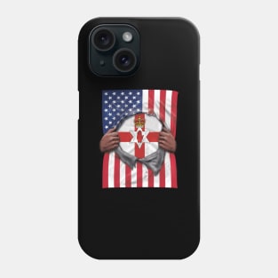 Northern Ireland Flag American Flag Ripped - Gift for Irish From Northern Ireland Phone Case