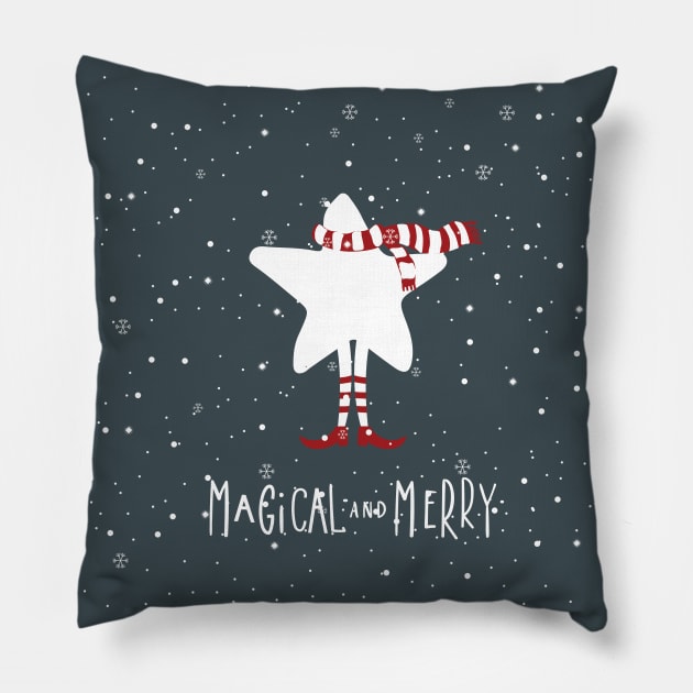 Magical and Merry Pillow by studioaartanddesign