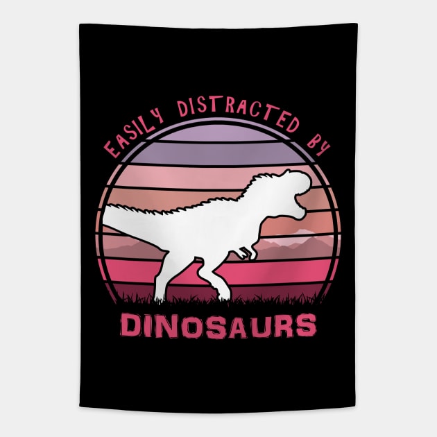 Easily Distracted By Dinosaurs Tapestry by Nerd_art