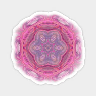 Delicate rose pink fractal flower Magnet