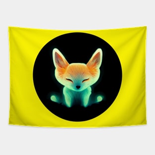 Glow Fox in the night Tapestry