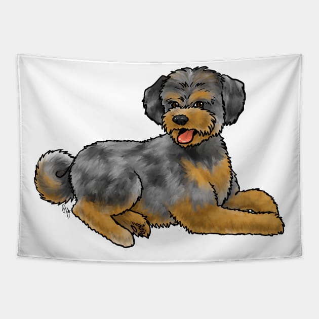 Dog - Aussiedoodle - Blue Merle Tapestry by Jen's Dogs Custom Gifts and Designs