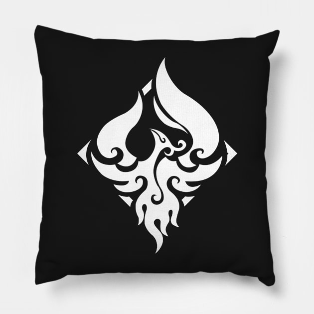 Genshin Impact Xiao Emblem - White Pillow by GachaSlave