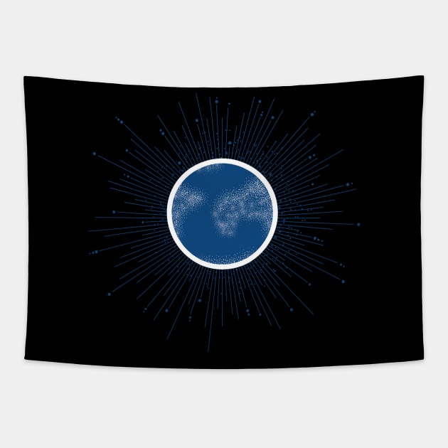 Blue Sun Space Tapestry by Art by Ergate