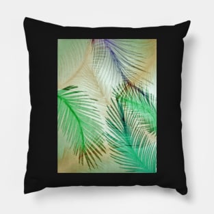 PASTEL FEATHERS TROPICAL PALM DESIGN BEACH POSTER ART PRINT Pillow