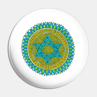 Star of David Sunflower Pin