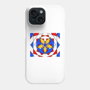 Star Quilt Composition in Red, Blue and Gold Phone Case