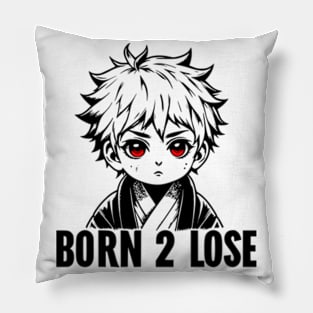 anime warrior born 2 lose graphic tee Pillow