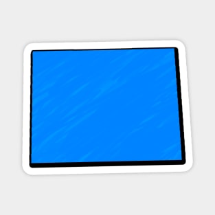 Bright Blue Wyoming Outline Magnet