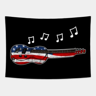 4th July Lap Steel Guitar USA Flag Slide Guitarist Tapestry