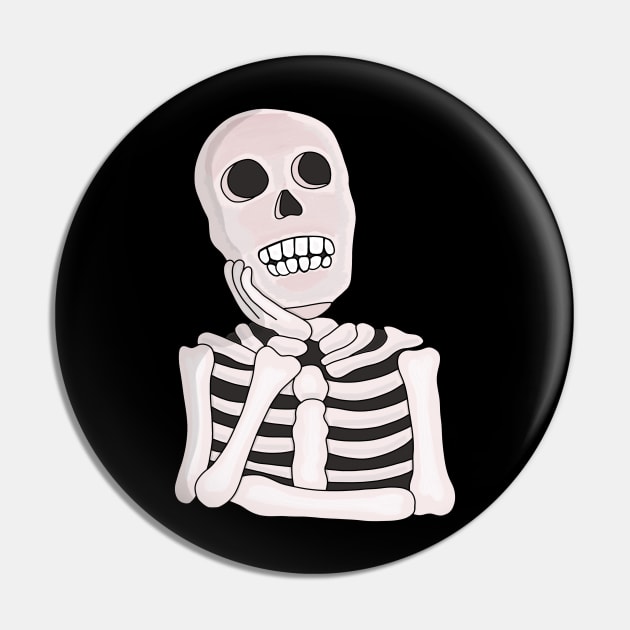 Thoughtful Skull Pin by DiegoCarvalho