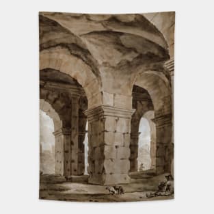 Under the arches of the Colosseum Tapestry