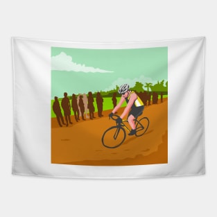 Cyclist Racing WPA Tapestry