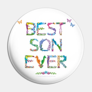 Best Son Ever - tropical word art Pin