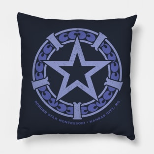 Border Star Montessori Blue Scrollwork Star Pillow