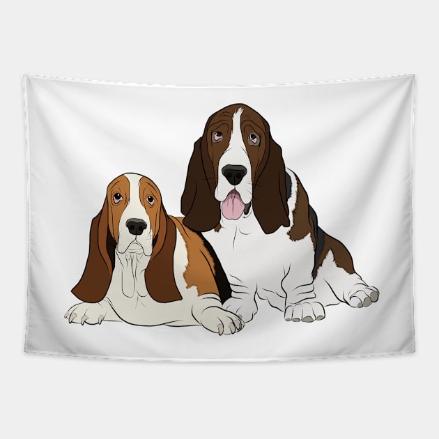 Basset Hounds Tapestry by rmcbuckeye