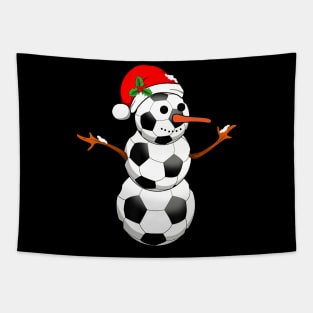 Soccer Santa Hat Snowman Christmas Lights Funny Xmas Squad Tapestry