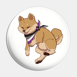 Asexual Pride Shiba Inu Pin