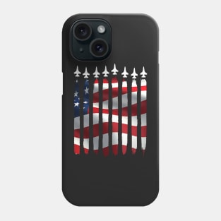 Fighter Jet Airplane USA Flag 4th Of July Patriotic Phone Case