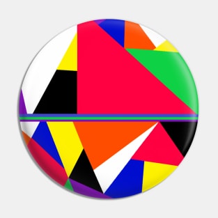 Colorful Abstract Geometric Shapes Pop Art Pin