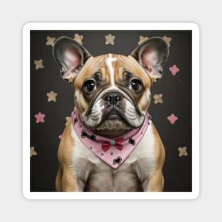 Cute French bulldog with a bandana Magnet