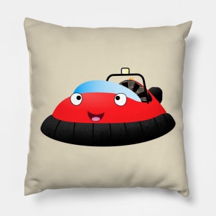 Cute red happy hovercraft cartoon Pillow